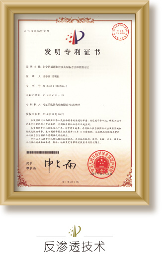 企业荣誉-证书-专利-反渗透技术